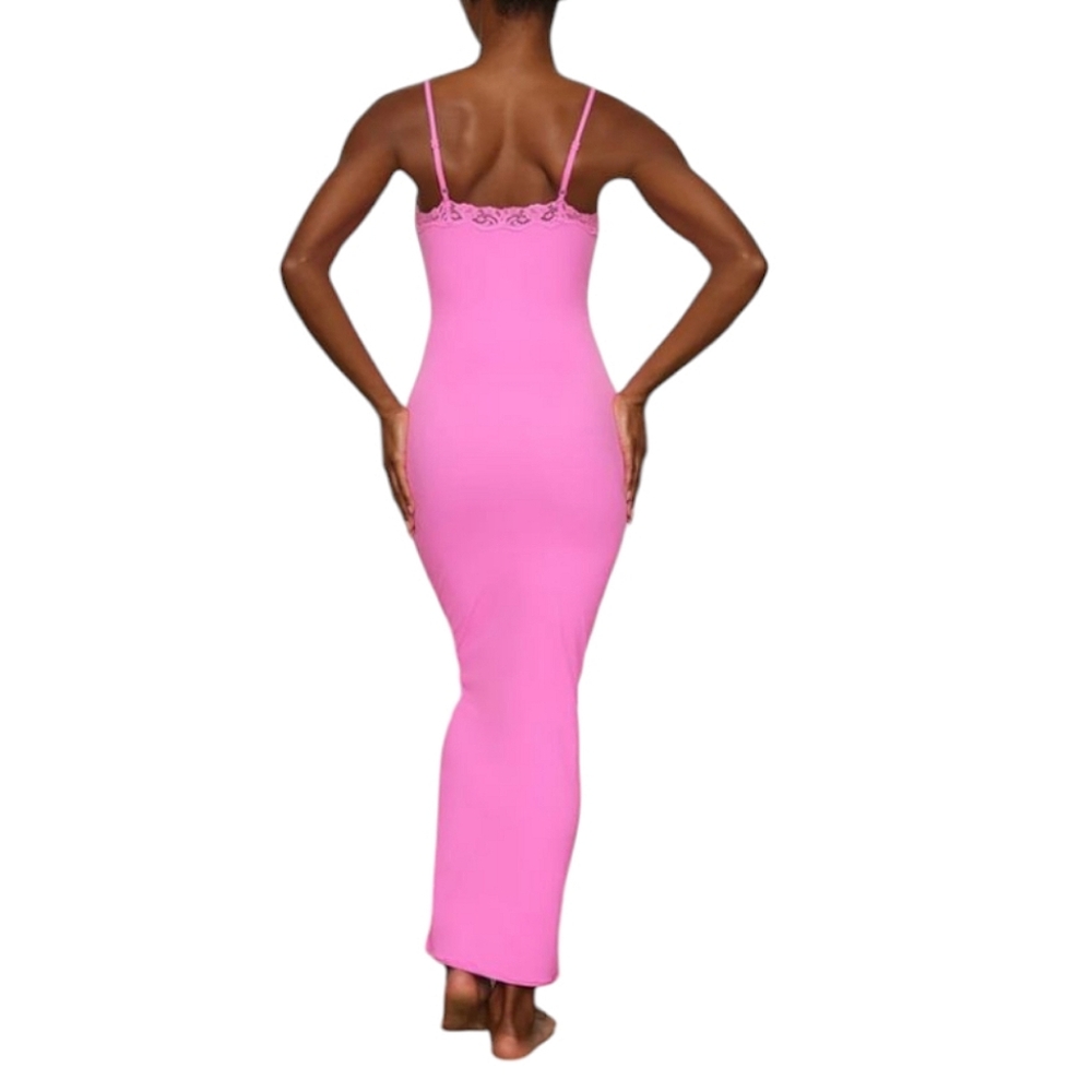 SKIMS Fits Everybody Lace Long Slip Dress - Picture 2 of 16